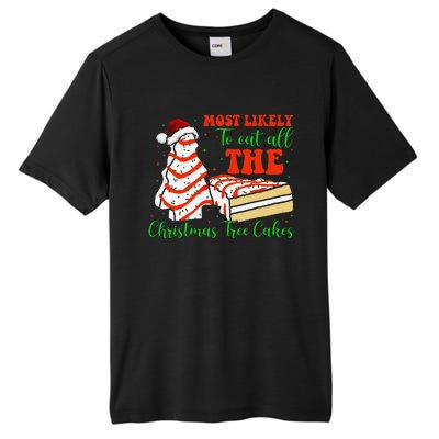 Retro Most Likely To Eat All The Christmas Tree Cakes Debbie Tall Fusion ChromaSoft Performance T-Shirt