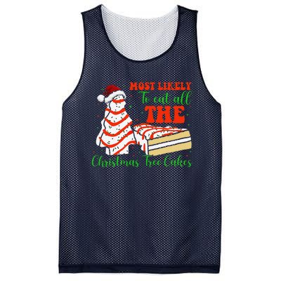 Retro Most Likely To Eat All The Christmas Tree Cakes Debbie Mesh Reversible Basketball Jersey Tank