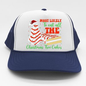 Retro Most Likely To Eat All The Christmas Tree Cakes Debbie Trucker Hat