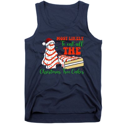 Retro Most Likely To Eat All The Christmas Tree Cakes Debbie Tank Top