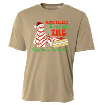 Retro Most Likely To Eat All The Christmas Tree Cakes Debbie Cooling Performance Crew T-Shirt