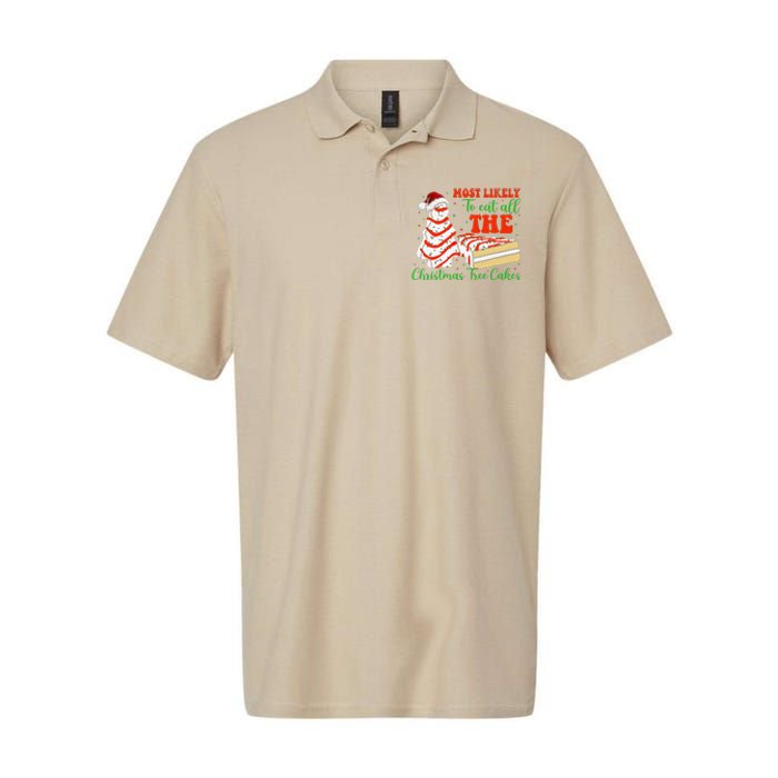 Retro Most Likely To Eat All The Christmas Tree Cakes Debbie Softstyle Adult Sport Polo