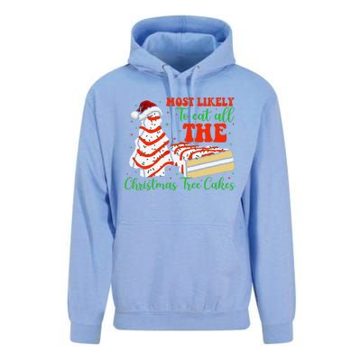 Retro Most Likely To Eat All The Christmas Tree Cakes Debbie Unisex Surf Hoodie