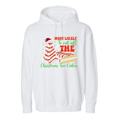 Retro Most Likely To Eat All The Christmas Tree Cakes Debbie Garment-Dyed Fleece Hoodie