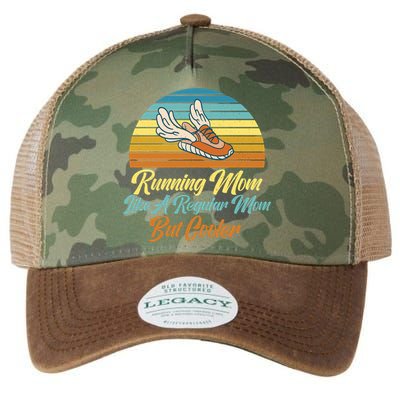 Running Mom Like A Regular Mom But Cooler Marathon Runner Meaningful Gift Legacy Tie Dye Trucker Hat