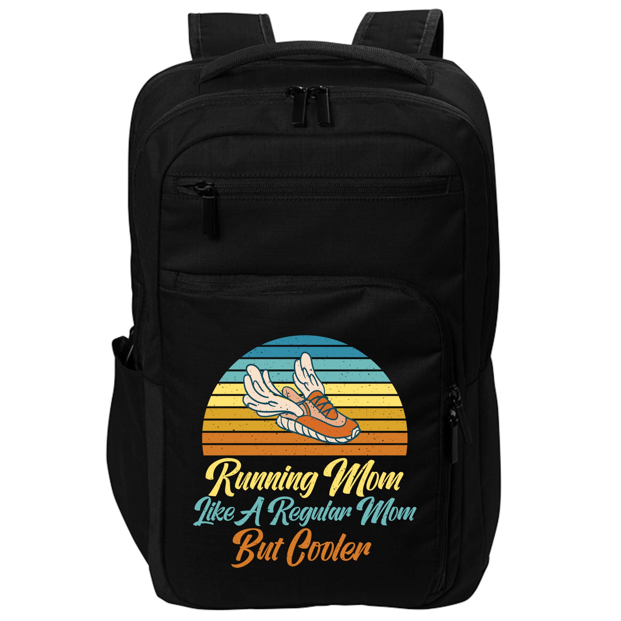 Running Mom Like A Regular Mom But Cooler Marathon Runner Meaningful Gift Impact Tech Backpack