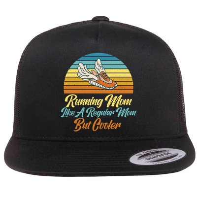 Running Mom Like A Regular Mom But Cooler Marathon Runner Meaningful Gift Flatbill Hat