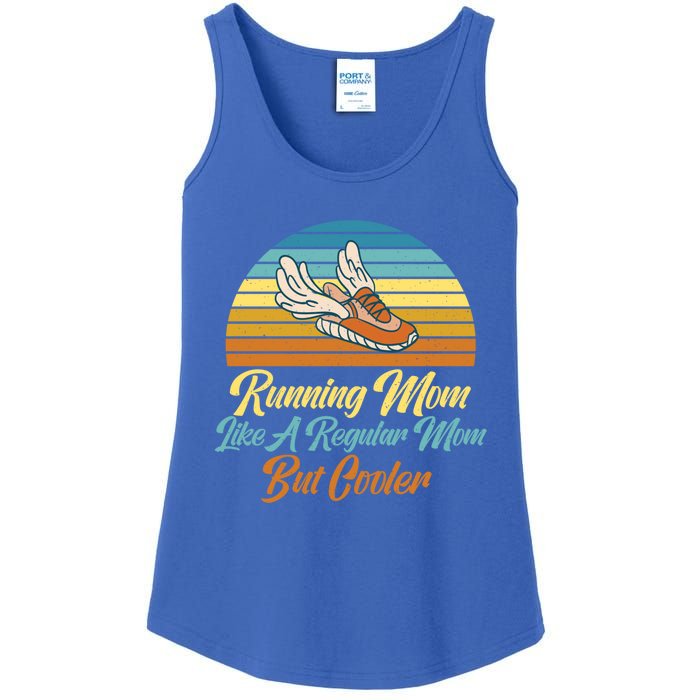 Running Mom Like A Regular Mom But Cooler Marathon Runner Meaningful Gift Ladies Essential Tank