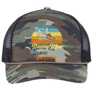 Running Mom Like A Regular Mom But Cooler Marathon Runner Meaningful Gift Retro Rope Trucker Hat Cap