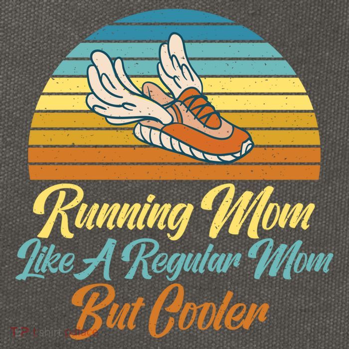 Running Mom Like A Regular Mom But Cooler Marathon Runner Meaningful Gift Cotton Canvas Backpack