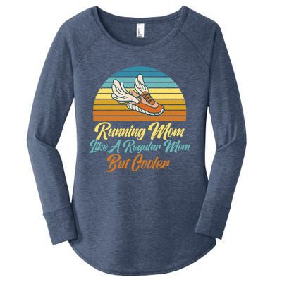 Running Mom Like A Regular Mom But Cooler Marathon Runner Meaningful Gift Women's Perfect Tri Tunic Long Sleeve Shirt