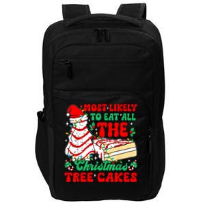 Retro Most Likely To Eat All The Christmas Tree Cakes Debbie Impact Tech Backpack