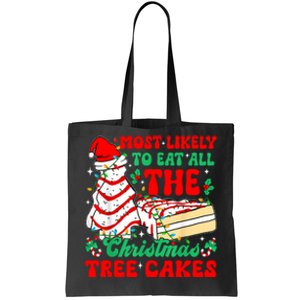 Retro Most Likely To Eat All The Christmas Tree Cakes Debbie Tote Bag