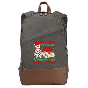 Retro Most Likely To Eat All The Christmas Tree Cakes Debbie Cotton Canvas Backpack