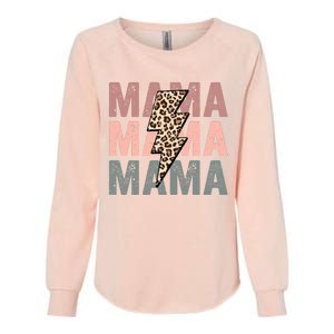 Retro Mama Leopard Mama Womens California Wash Sweatshirt