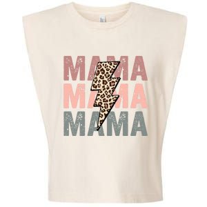 Retro Mama Leopard Mama Garment-Dyed Women's Muscle Tee