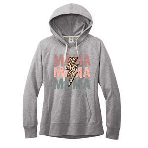 Retro Mama Leopard Mama Women's Fleece Hoodie