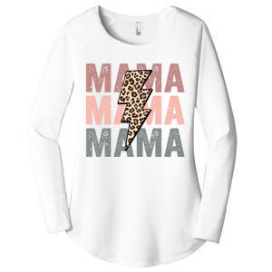 Retro Mama Leopard Mama Women's Perfect Tri Tunic Long Sleeve Shirt