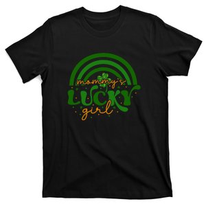 Rainbow Mommys Lucky Girl Retro Retro St Patrick Day T-Shirt