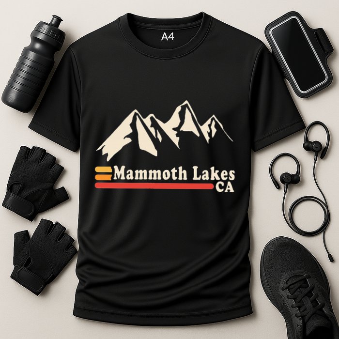 Retro Mammoth Lakes California Ca Mountain Ski Cooling Performance Crew T-Shirt