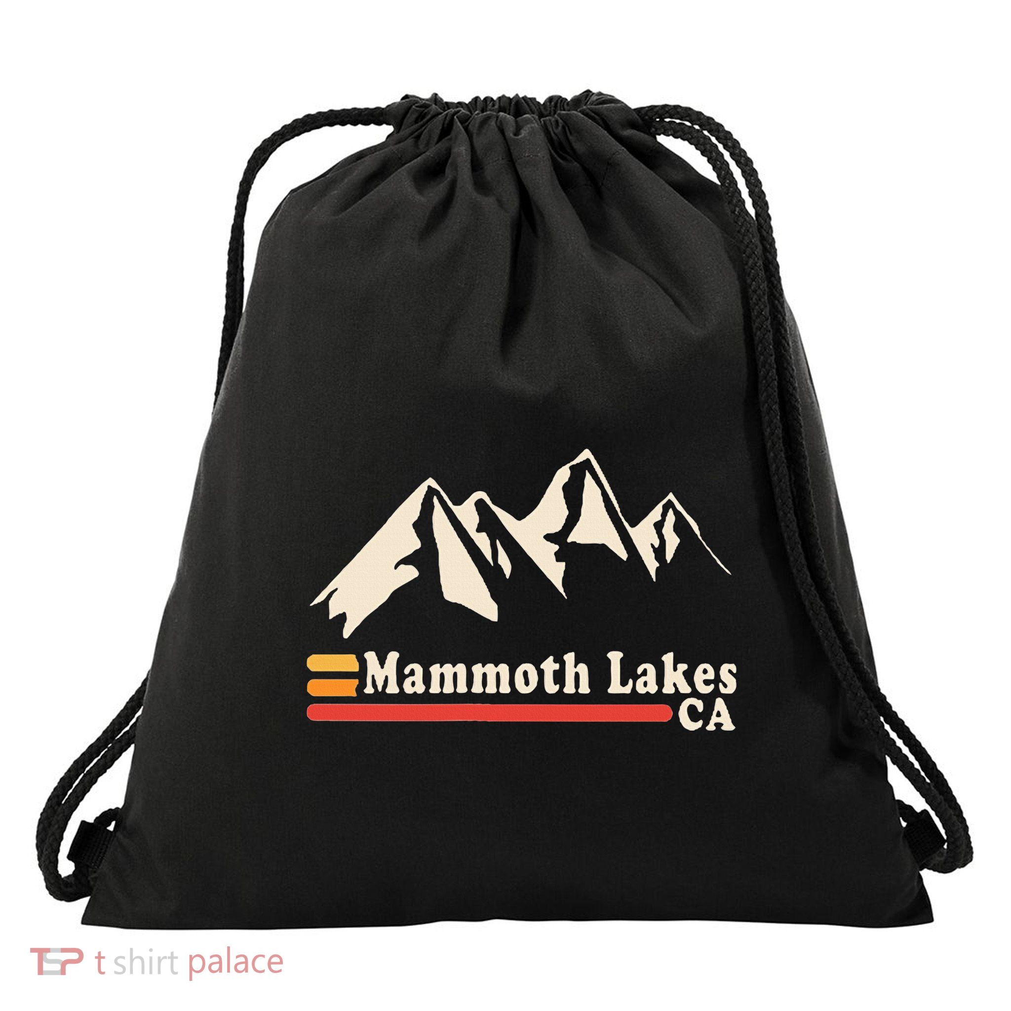 Retro Mammoth Lakes California Ca Mountain Ski Drawstring Bag