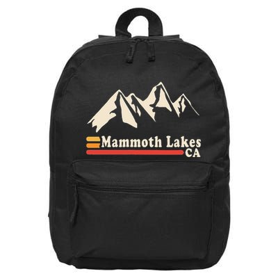 Retro Mammoth Lakes California Ca Mountain Ski 16 in Basic Backpack