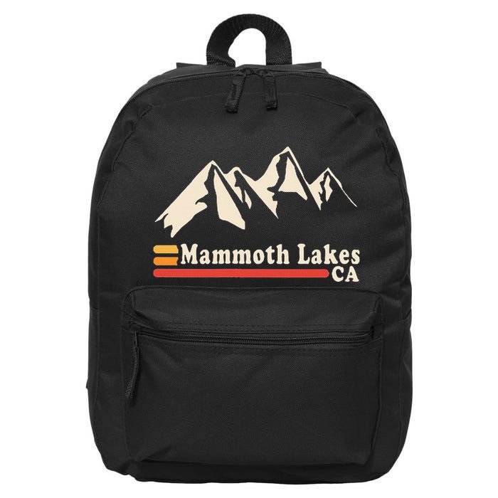 Retro Mammoth Lakes California Ca Mountain Ski 16 in Basic Backpack