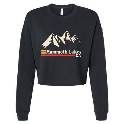 Retro Mammoth Lakes California Ca Mountain Ski Cropped Pullover Crew