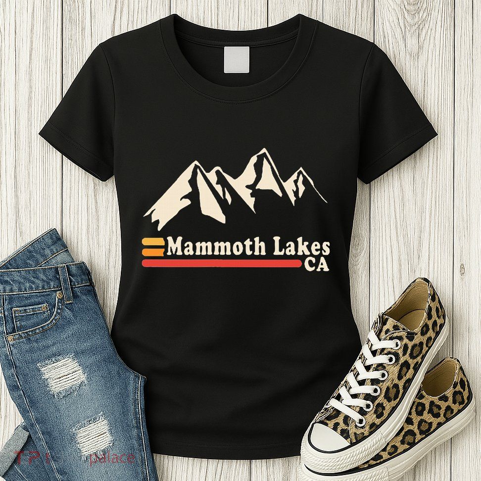 Retro Mammoth Lakes California Ca Mountain Ski Womens T-Shirt