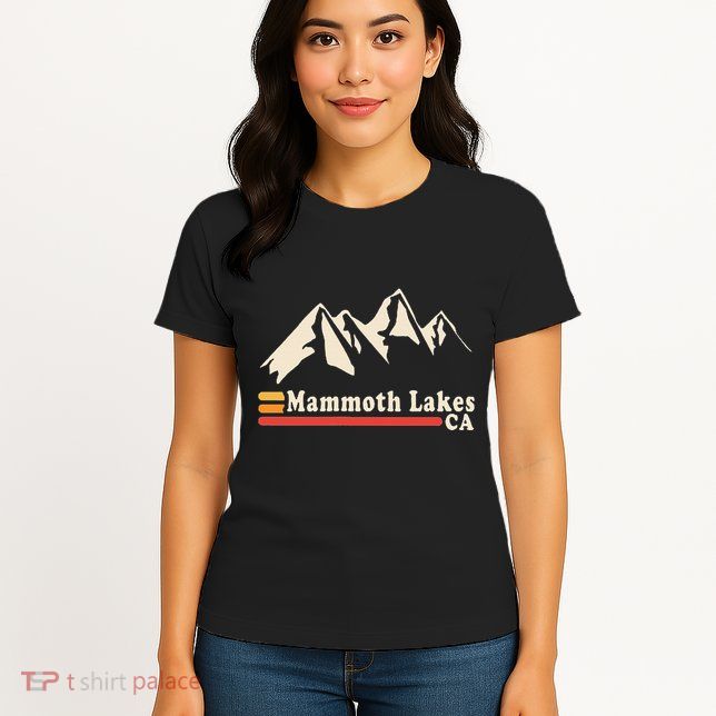 Retro Mammoth Lakes California Ca Mountain Ski Womens T-Shirt
