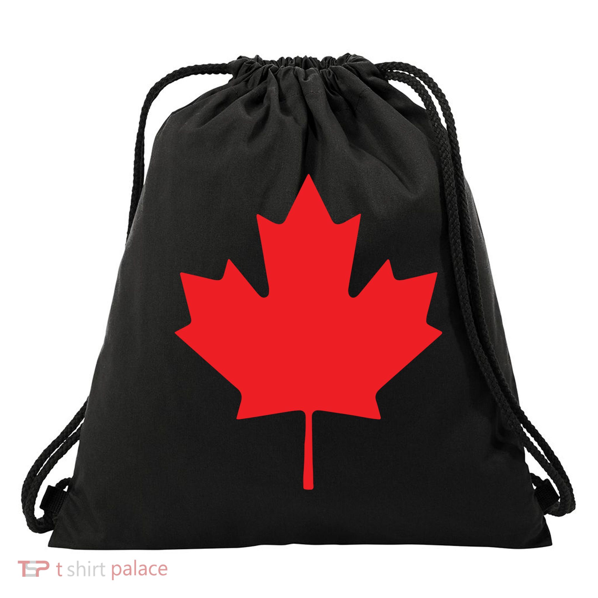 Red Maple Leaf Flag Of Canada Cool Canadian Flags Drawstring Bag