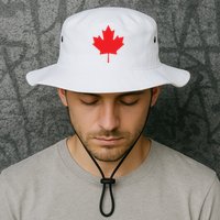 Red Maple Leaf Flag Of Canada Cool Canadian Flags Bucket Hat