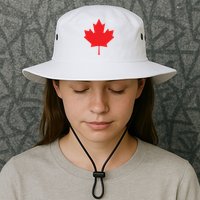 Red Maple Leaf Flag Of Canada Cool Canadian Flags Bucket Hat