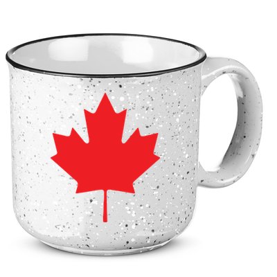 Red Maple Leaf Flag Of Canada Cool Canadian Flags 15oz Campfire Ceramic Mug