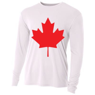 Red Maple Leaf Flag Of Canada Cool Canadian Flags Cooling Performance Long Sleeve Crew