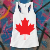 Red Maple Leaf Flag Of Canada Cool Canadian Flags Womens Tank Top