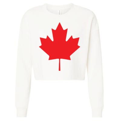 Red Maple Leaf Flag Of Canada Cool Canadian Flags Cropped Pullover Crew