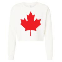 Red Maple Leaf Flag Of Canada Cool Canadian Flags Cropped Pullover Crew