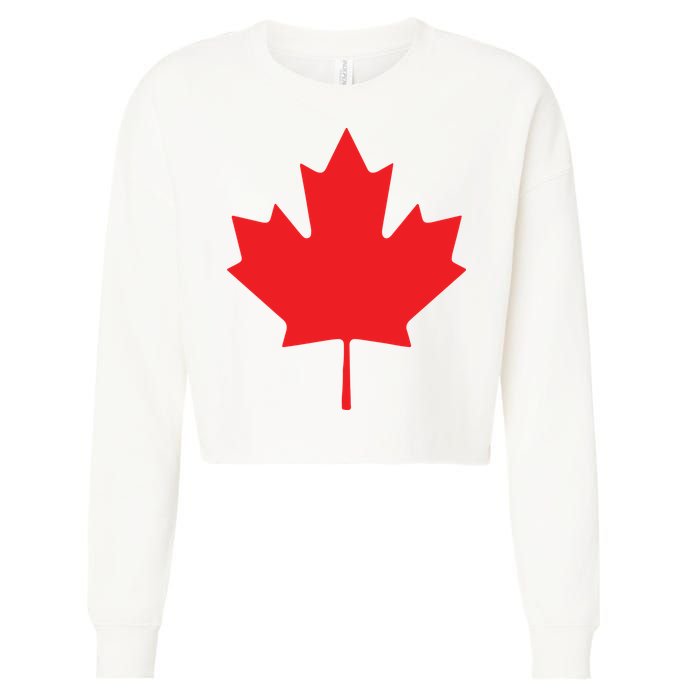 Red Maple Leaf Flag Of Canada Cool Canadian Flags Cropped Pullover Crew