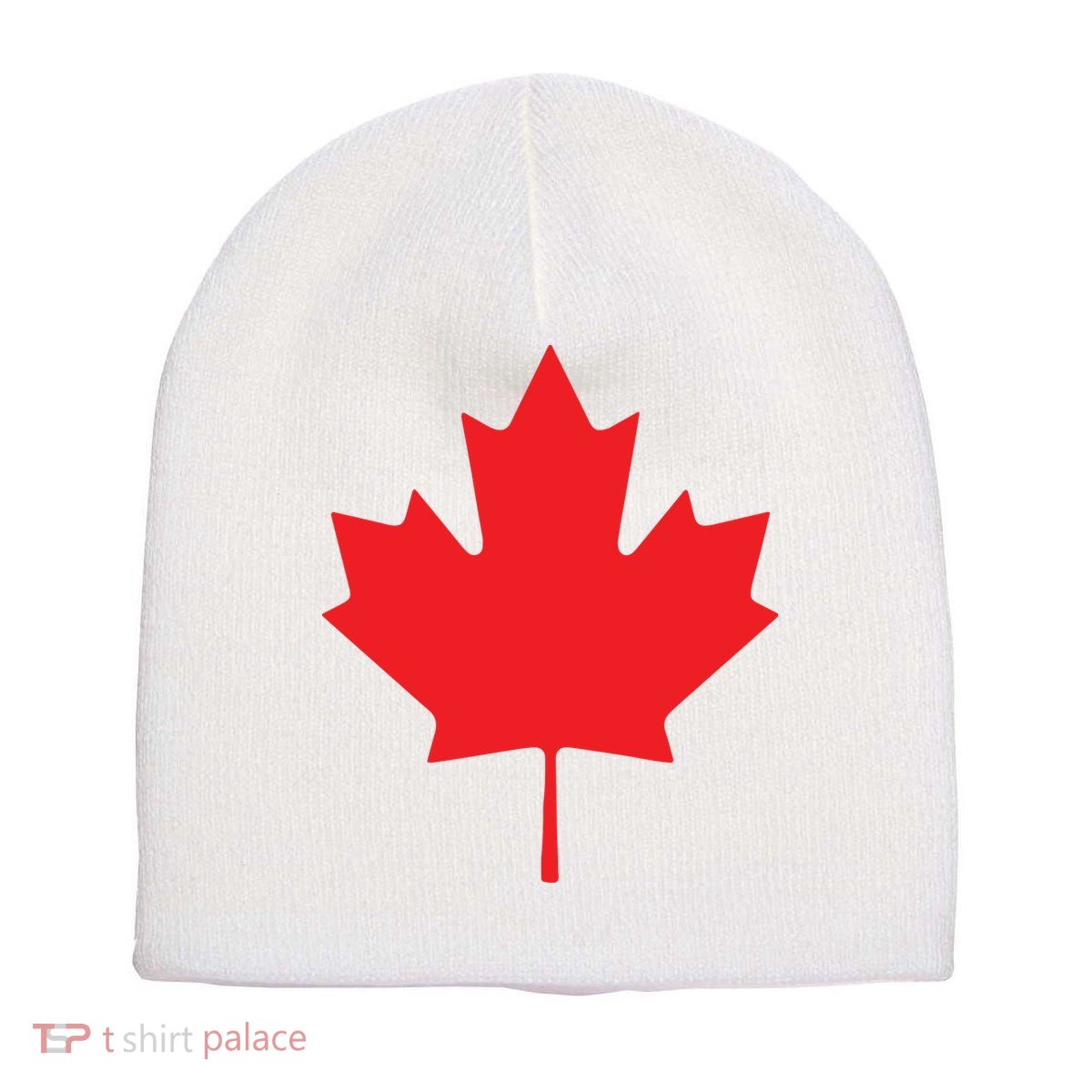 Red Maple Leaf Flag Of Canada Cool Canadian Flags Short Acrylic Beanie