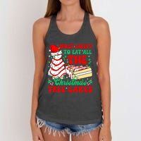 Retro Most Likely To Eat All The Christmas Tree Cakes Debbie Women's Knotted Racerback Tank