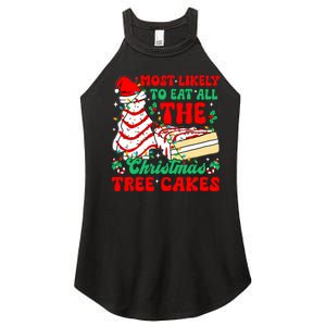 Retro Most Likely To Eat All The Christmas Tree Cakes Debbie Women's Perfect Tri Rocker Tank