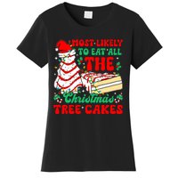 Retro Most Likely To Eat All The Christmas Tree Cakes Debbie Women's T-Shirt