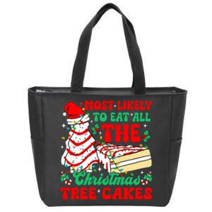 Retro Most Likely To Eat All The Christmas Tree Cakes Debbie Zip Tote Bag