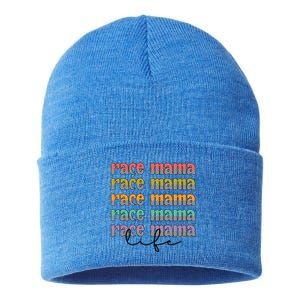 Race Mama Life Proud Racing Mama Race Mother Gift Sustainable Knit Beanie