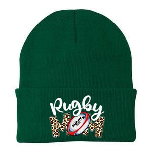 Rugby Mom Leopard Funny Wo Mommy Mother's Day Knit Cap Winter Beanie