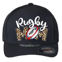 Rugby Mom Leopard Funny Wo Mommy Mother's Day Flexfit Unipanel Trucker Cap