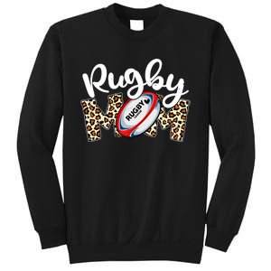 Rugby Mom Leopard Funny Wo Mommy Mother's Day Sweatshirt