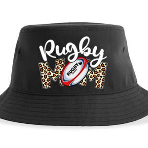 Rugby Mom Leopard Funny Wo Mommy Mother's Day Sustainable Bucket Hat