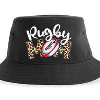 Rugby Mom Leopard Funny Wo Mommy Mother's Day Sustainable Bucket Hat